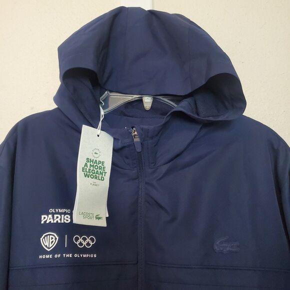 Lacoste Sport Jacket Hooded Paris 2024 Olympics Eurosport Staff Promo New Mens L - Picture 8 of 15